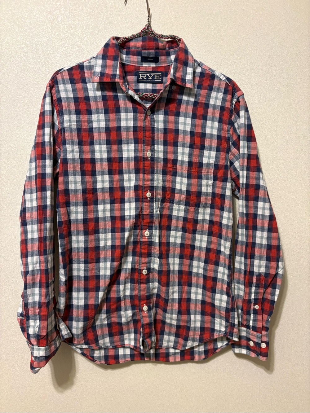 Rye Red, black and White Plaid Button-Down Shirt